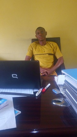 Mr. Ahmed in his Lecturer Office during his school days